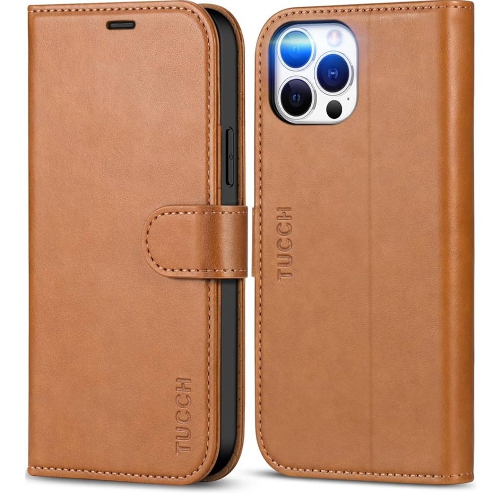EUC Tan Leather Wallet Case for iPhone 12 Pro Max 5G Slots for Driver’s License